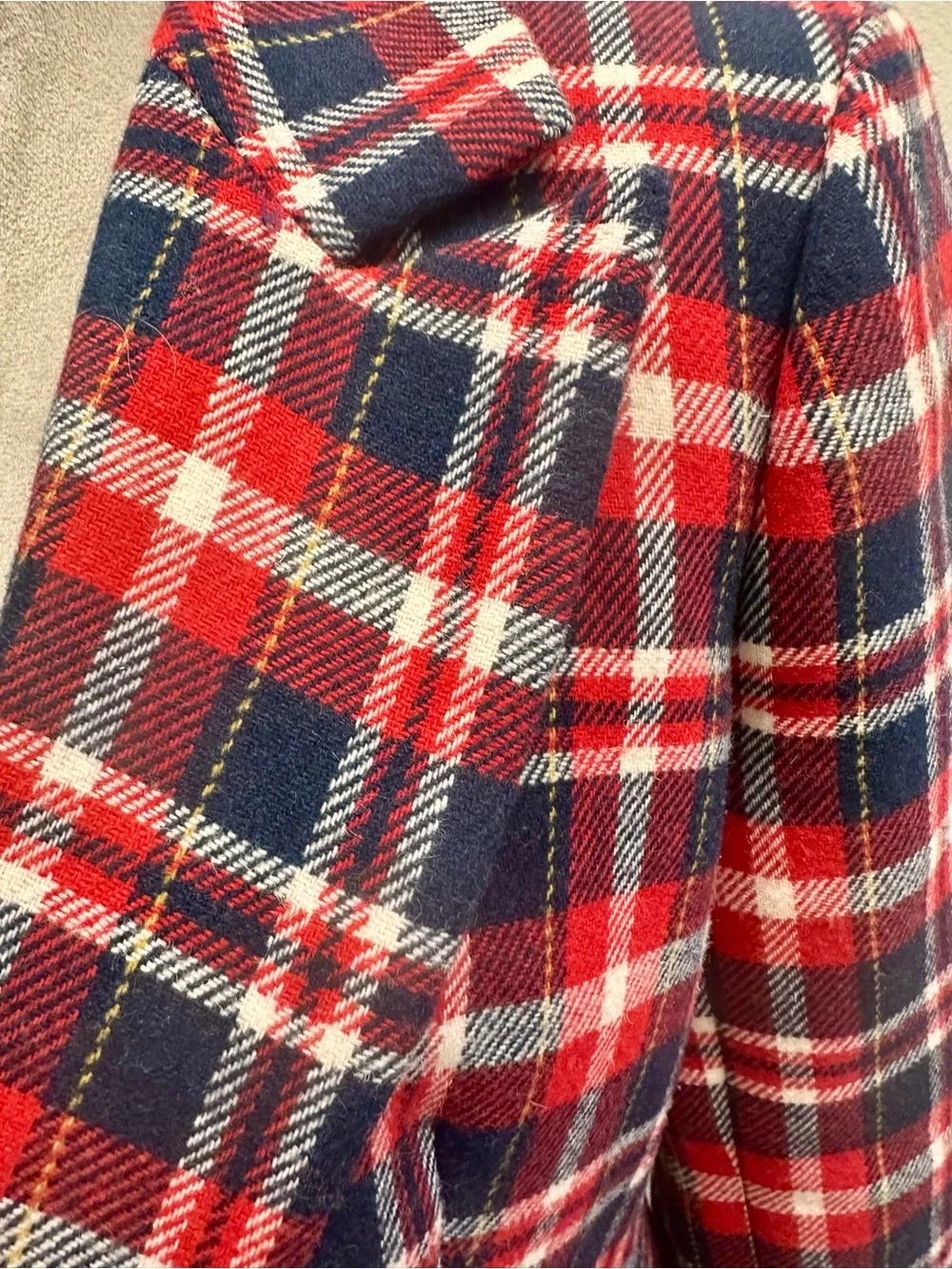 Red & Navy Plaid Women's Blazer